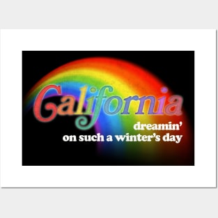 California Dreamin - Retro Style Aesthetic Rainbow Design Posters and Art